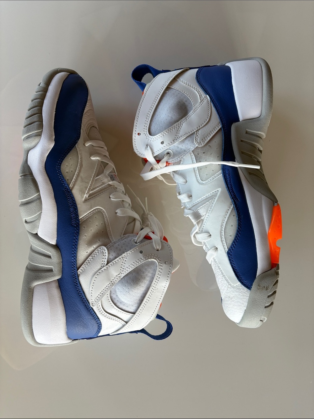 Men's Jordan High-Top Athletic Sneakers in White and Blue